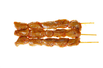 Kebabs on a white background