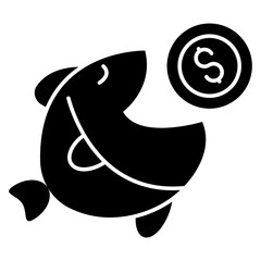 Modern design icon of financial fish