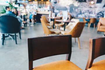 Abstract vintage blurred cafe restaurant with people customer