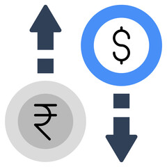 Conceptual design icon of currency exchange 