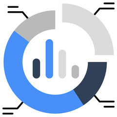 A flat design, icon of business chart