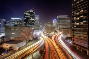 Fototapeta na wymiar night view of city, ai generatived images.