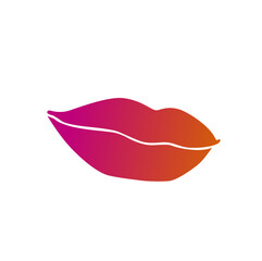 Red leaf and lips vector