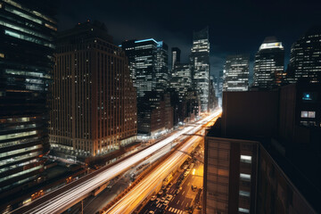 Fototapeta na wymiar night view of city, ai generatived images.