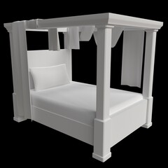 3d model of an old bed
