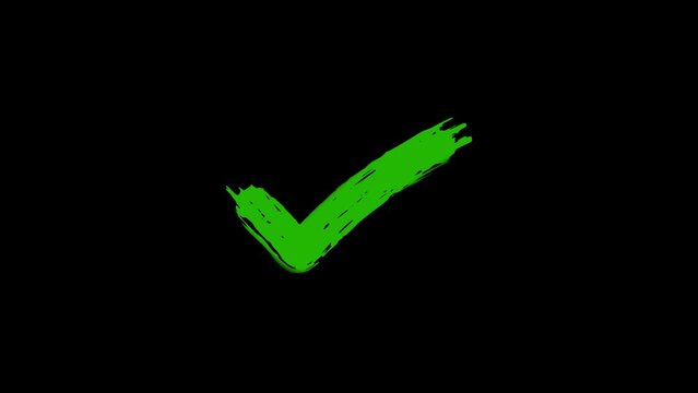 Animated Checkmark and X Symbols for Yes or No, True or False with Alpha Channel. Isolated Tick and Cross Signs