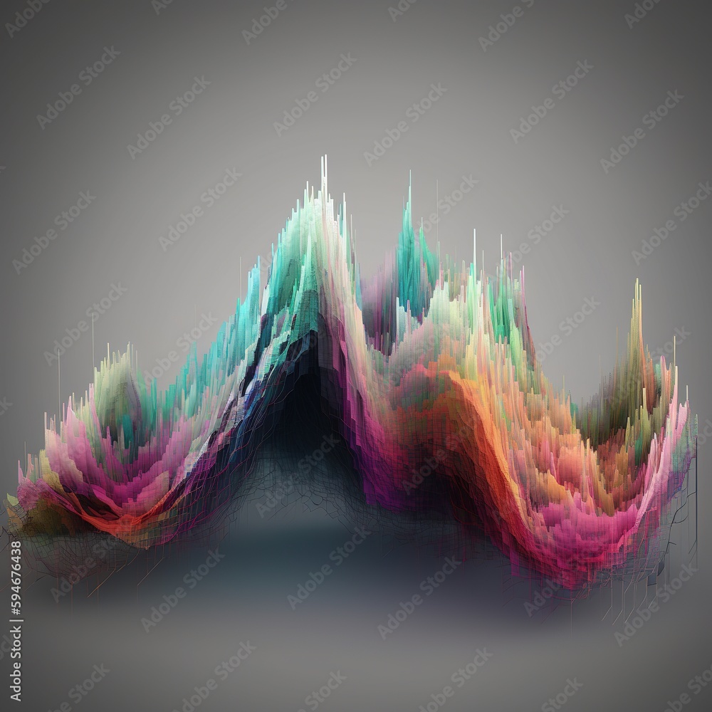 Poster abstract technology. large data visualization. presentation of analysis. generative ai