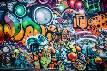 Graffiti on the walls of the street