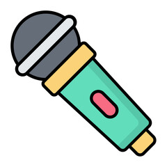 Microphone Line Color Icon