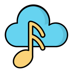 Cloud Music Line Color Icon