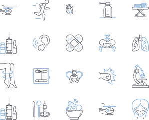 Nature and environment line icons collection. Forest, Ocean, Wilderness, Wetlands, Mountains, Eco-system, Scenery vector and linear illustration. Flora,Fauna,Soil outline signs set