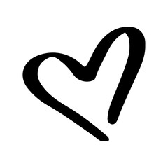 hand drawn heart on transparent background. PNG