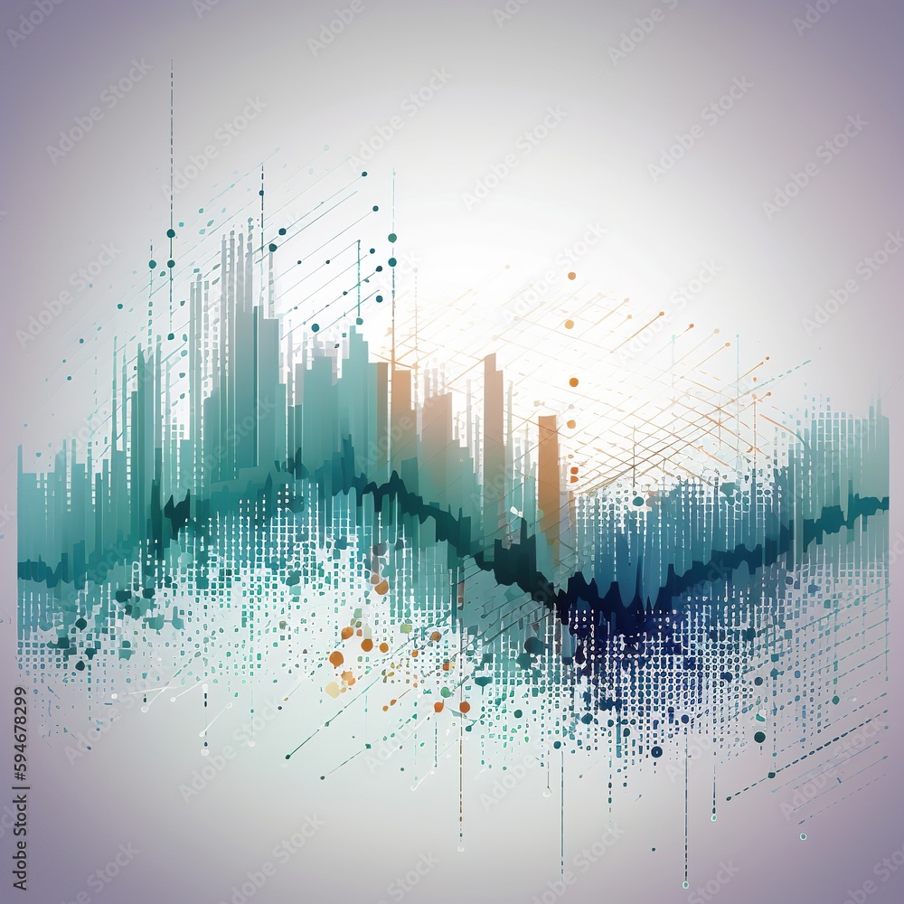 Poster business background with abstract financial graph. editable on layers. this image includes blends, g