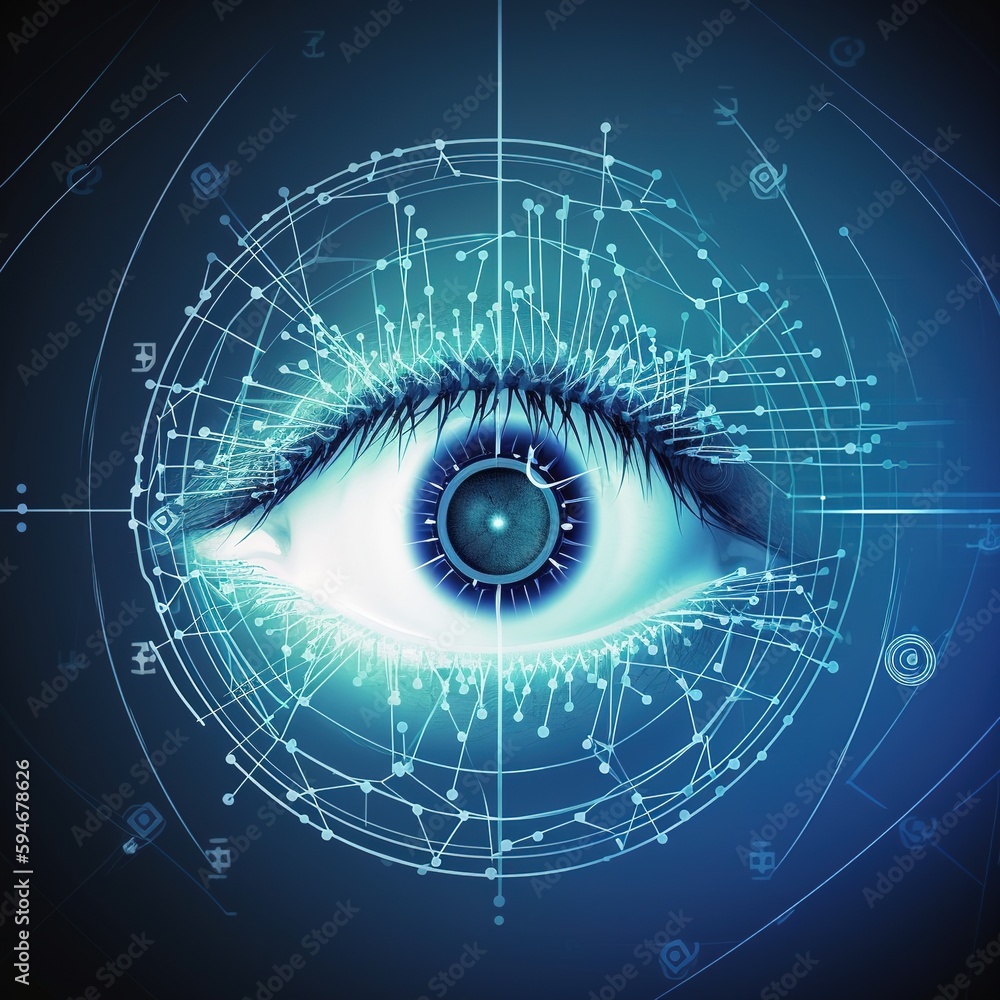 Poster personal internet security access with futuristic control protection.robot dna system concept, futur