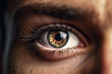 Naklejka premium Stunning close up intricate details and beauty of a human eye. Generative AI