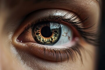 Fototapeta premium Stunning close up intricate details and beauty of a human eye. Generative AI