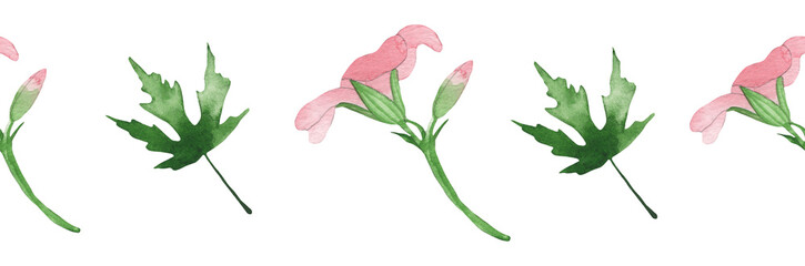 Watercolor frame - illustration with flowers leaves elements, for wedding stationery, congratulations, wallpapers and more on white background.