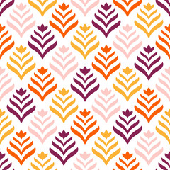 Fototapeta na wymiar Seamless pattern with colorful abstract leaves