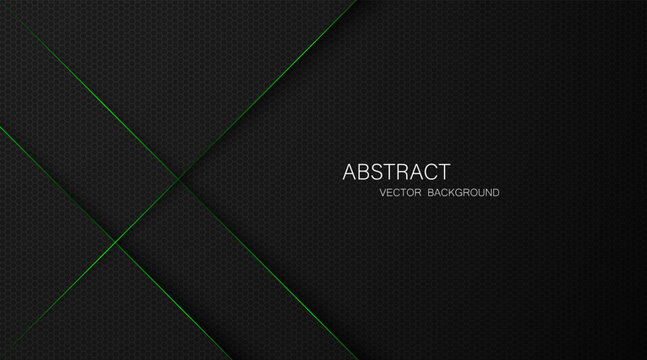 Abstract black steel mesh background with green glowing lines with free space for design. Modern technology innovation concept background. Perforated black metal sheet for background image.
