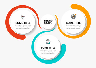 Infographic template. 3 abstract circles with icons and text