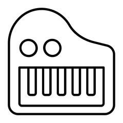 Piano Thin Line Icon