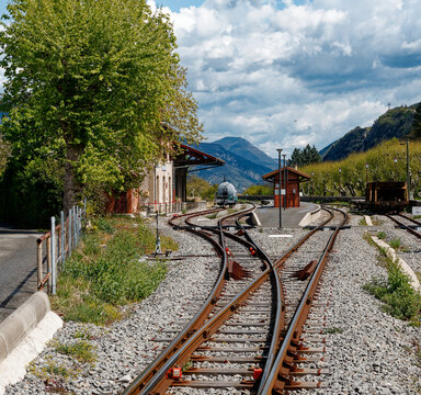 Train des Pignes railway track in Entrevaux