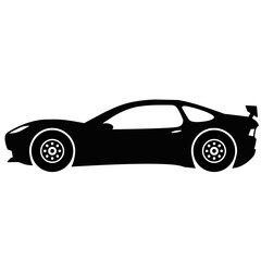 Sport car icon vector. Vector illustration of sport car. Vehicle icon of fast car for design regarding transportation, race, automotive and automobile. Silhouette of transportation