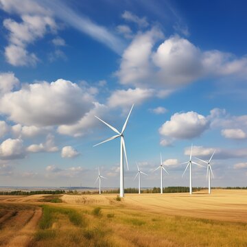 Wind turbine generators for renewable energy generation. generative ai