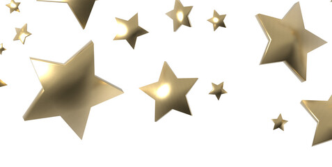 Banner with golden decoration. Festive border with falling glitter dust and stars.