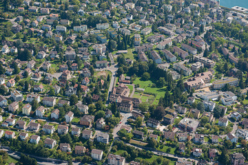 Flugaufnahme des Wesemlinquartiers, Luzern, Schweiz
