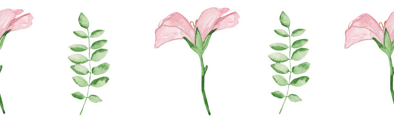 Watercolor frame - illustration with flowers leaves elements, for wedding stationery, congratulations, wallpapers and more on white background.