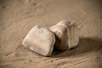 front view of moon stones on sand war israel death palestine air space cosmic