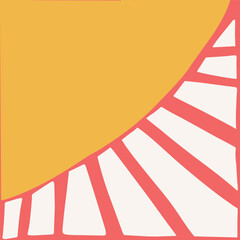 Obraz premium Groovy style poster with sunrise - vector illustration