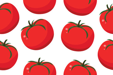 Seamless background with fresh tomatoes. Bright juicy vegetables. Vector illustration