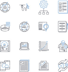 Smart device line icons collection. Efficiency, Innovation, Connectivity, Mobility, Streamlined, Integration, Automation vector and linear illustration. Convenience,Customizable,Interoperability
