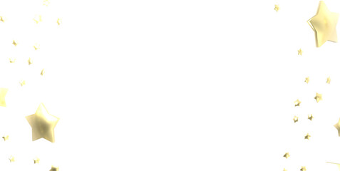 XMAS Stars - Holiday golden decoration, glitter frame isolated - PNG