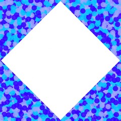 White square on blue dotted background