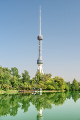 View of Tashkent TV Tower from Japanese Garden, Uzbekistan