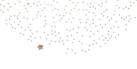 Obraz premium XMAS Stars - Banner with golden decoration. Festive border with falling glitter dust and stars. PNG