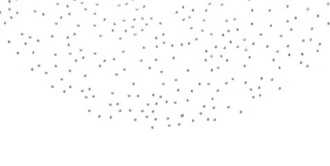 XMAS Stars - Banner with golden decoration. Festive border with falling glitter dust and stars.  PNG