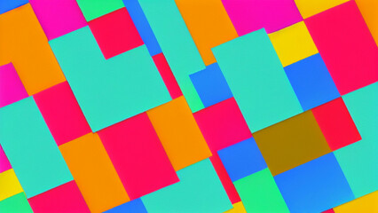 Abstract colorful squares background or wallpaper. Generative AI.