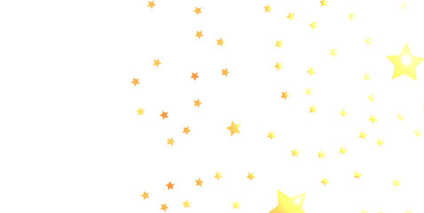 XMAS Banner with golden decoration. Festive border with falling glitter dust and stars.