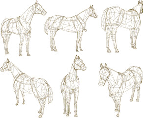 Horse animal illustration vector sketch