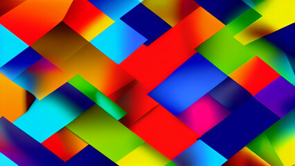 Abstract colorful squares background or wallpaper. Generative AI.