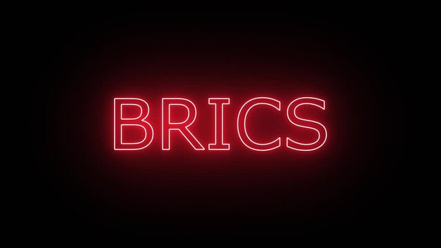 BRICS, Written in Neon Text Effect with a bit of Flicker Effect
