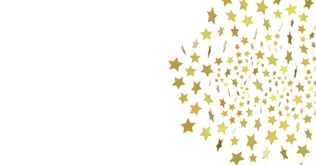 Stars - Holiday golden decoration, glitter frame isolated - 3D PNG