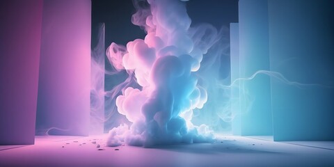a purple and pink smoke. generative ai