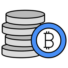 Trendy vector design of bitcoins 