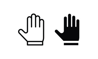 Obraz premium hand up line, gloves icon design, Medical health care emergency aid clinic and medication, hand finger thumb pointing direction