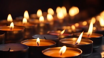 Celebrating Diversity: World Religion Day Concept - Many Burning Candles